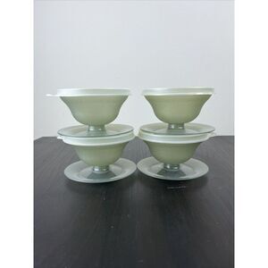 4 Vtg Tupperware Dessert Parfait‎ Sundae Short Cups